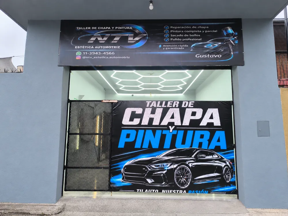 Frente del taller NTV Estética Automotriz en Berazategui